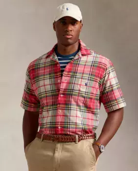 Мужская рубашка с коротким рукавом от Madras Classic fit Polo Ralph Lauren, мультиколор