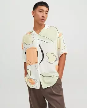 Мужская рубашка с коротким рукавом Resort Jack & Jones, белый