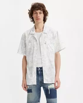 Мужская рубашка с коротким рукавом с геометрическим принтом Levi's, серый