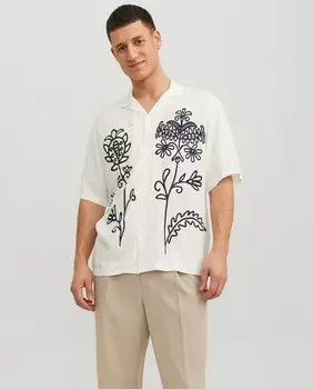 Мужская рубашка с коротким рукавом с принтом Jack & Jones, белый