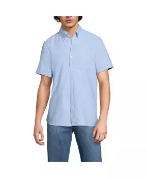 Мужская рубашка с коротким рукавом Sail Rigger Lands' End, синий