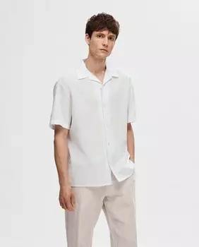 Мужская рубашка с коротким рукавом Selected, белый