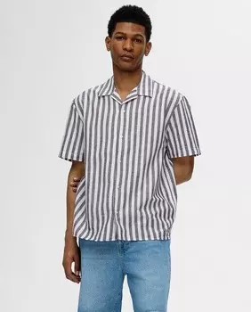 Мужская рубашка с коротким рукавом Selected, светло-бежевый