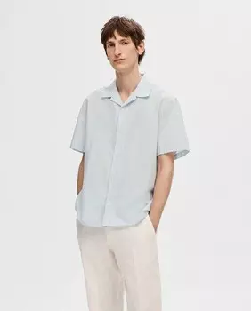 Мужская рубашка с коротким рукавом Selected, темно-синий