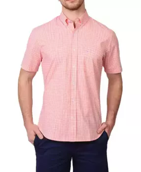 Мужская рубашка с коротким рукавом Signature Gingham Tailorbyrd, оранжевый