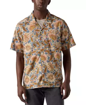 Мужская рубашка с коротким рукавом "Sunset" с цветочным принтом и застежкой на пуговицы Levi's, коричневый