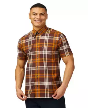 Мужская рубашка с коротким рукавом в клетку Block Check Ben Sherman, фиолетовый