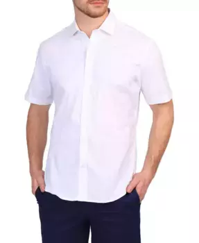 Мужская рубашка с коротким рукавом в клетку Windowpane Tailorbyrd, белый