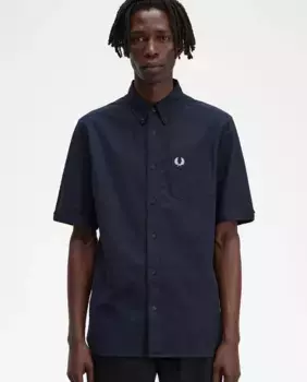 Мужская рубашка с короткими рукавами и карманом Fred Perry, синий