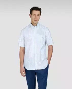 Мужская рубашка с короткими рукавами и разноцветными полосками Paul & Shark, жёлтый