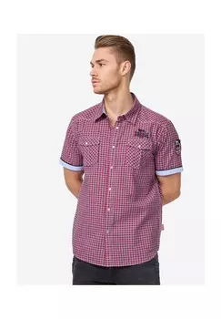 Мужская рубашка с короткими рукавами приталенного кроя BERNY LONSDALE, цвет Red/blue/white