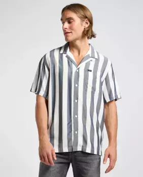 Мужская рубашка с короткими рукавами синего цвета Lee, тёмно-синий