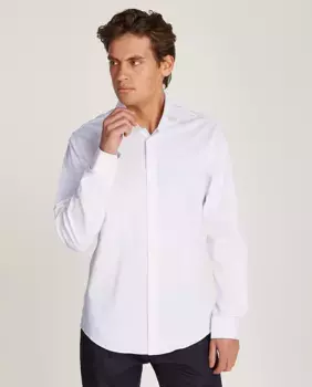 Мужская рубашка с микроточечным принтом Calvin Klein, белый
