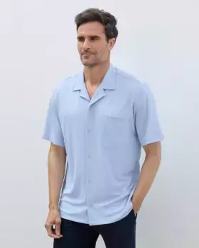 Мужская рубашка с охлаждающим эффектом, короткий рукав Sepiia, светло-голубой
