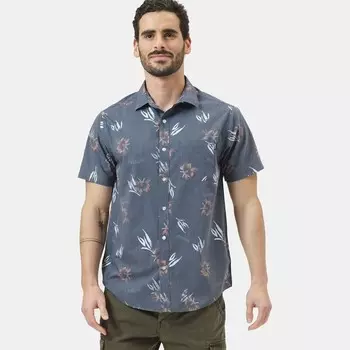 Мужская рубашка с оранжевым цветком Basehit, серый