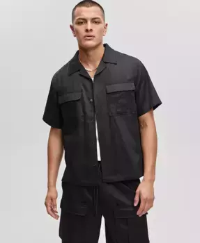 Мужская рубашка с отложным воротником из твила Mode of One, черный