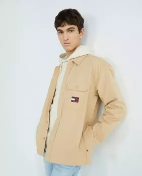 Мужская рубашка с передним карманом стандартного кроя Tommy Jeans, коричневый