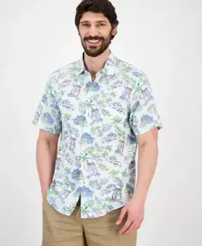 Мужская рубашка с принтом Tortola Paradise Isle, классического кроя, на пуговицах Tommy Bahama, белый