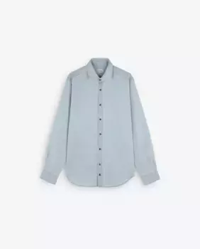 Мужская рубашка с регулируемой манжетой на пуговице и вышитым логотипом Scalpers, светло-голубой