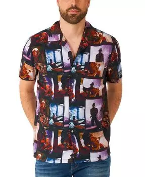 Мужская рубашка с рисунком «Кошмар на улице Вязов» OppoSuits, черный