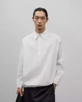 Мужская рубашка с рукавами реглан и регулируемым подолом Adolfo Dominguez, белый