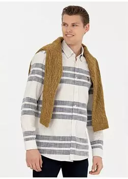 Мужская рубашка с воротником на пуговицах стандартного кроя POSSA U.S. Polo Assn., серый