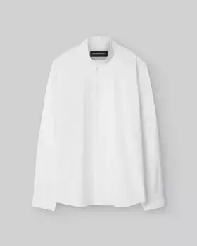 Мужская рубашка с воротником-стойкой и закругленным низом Adolfo Dominguez, белый