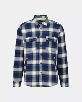 Мужская рубашка с воротником в клетку Easy Wear, темно-синий