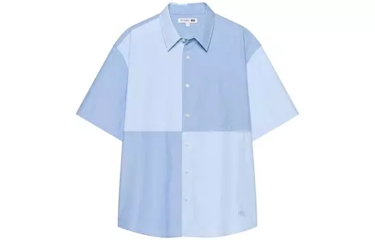 Мужская рубашка серии Jw Anderson Co-Branded, светло-синяя Uniqlo, светло-голубой