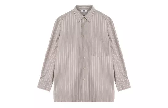 Мужская рубашка серии U FW23, небесно-серая Uniqlo, серый