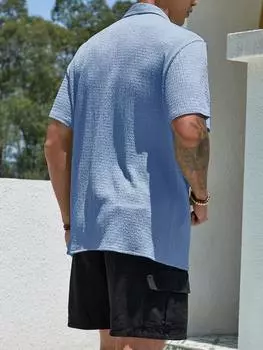 Мужская рубашка широкого кроя Homme с короткими рукавами Manfinity, синий