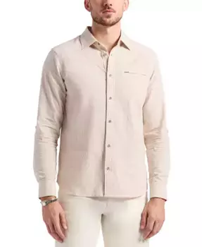 Мужская рубашка Simbo Modern-Fit в полоску на пуговицах Buffalo David Bitton, коричневый