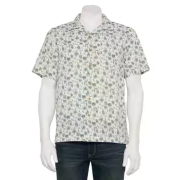 Мужская рубашка сирсакер с коротким рукавом Tricots St Raphael, цвет green print