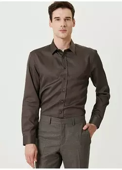 Мужская рубашка Slim Fit из норки с классическим воротником Network