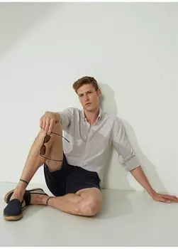 Мужская рубашка Slim Fit из норки с классическим воротником Network