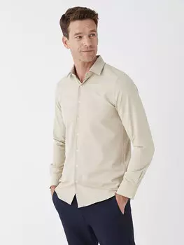 Мужская рубашка Slim Fit с длинным рукавом LCWAIKIKI Formal, бежевый
