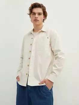 Мужская рубашка Slim Fit с длинным рукавом из габардина LCW Casual