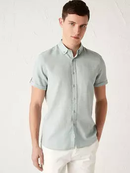 Мужская рубашка Slim Fit с коротким рукавом LCW Vision