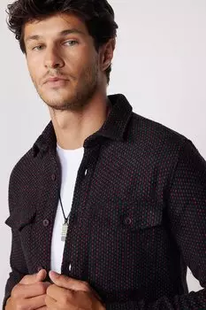 Мужская рубашка Slim Fit с полосатым клапаном и двойным карманом TUDORS, смешанный
