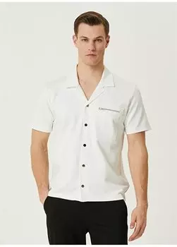 Мужская рубашка Slim Fit с рубашечным воротником цвета экрю 1091139 Network, экрю