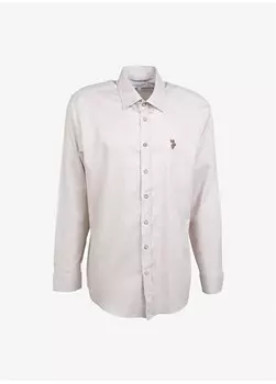 Мужская рубашка Slim Fit с воротником на пуговицах CEDCOLOR023Y U.S. Polo Assn., серый