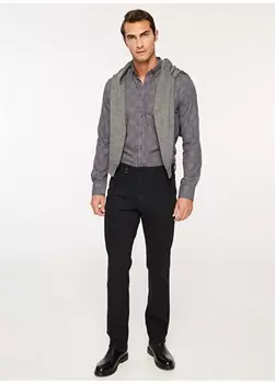 Мужская рубашка Slim Fit с воротником на пуговицах бордово-красная - серая Beymen Business