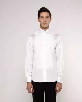 Мужская рубашка-смокинг белого цвета Mirto