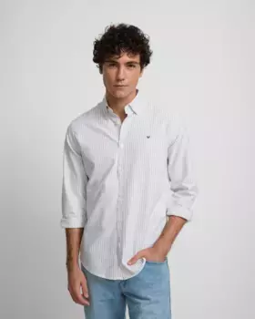 Мужская рубашка Sport Oxford в среднюю полоску Silbon, зеленый