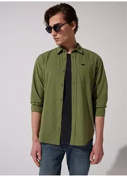 Мужская рубашка стандартного кроя цвета хаки Lee