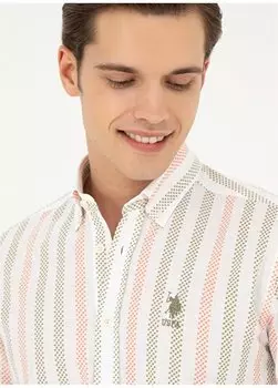 Мужская рубашка стандартного кроя цвета хаки с воротником на пуговицах LOYAL U.S. Polo Assn., хаки