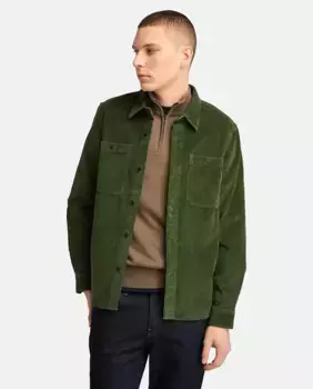 Мужская рубашка стандартного кроя из хлопкового вельвета Timberland, зеленый