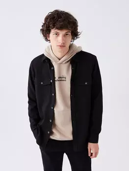 Мужская рубашка стандартного кроя с длинным рукавом LCW Casual