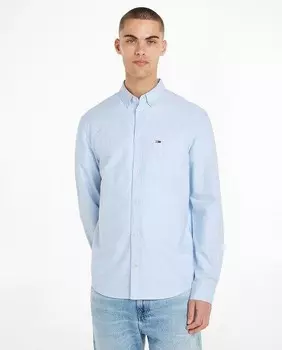 Мужская рубашка стандартного кроя с длинными рукавами Tommy Jeans, светло-синий