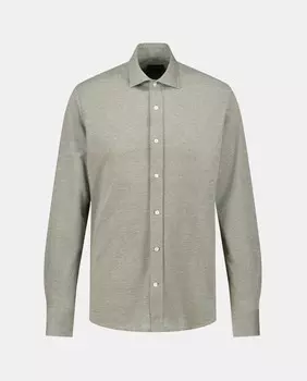 Мужская рубашка стандартного кроя с длинными рукавами из итальянской ткани Emidio Tucci, зеленый